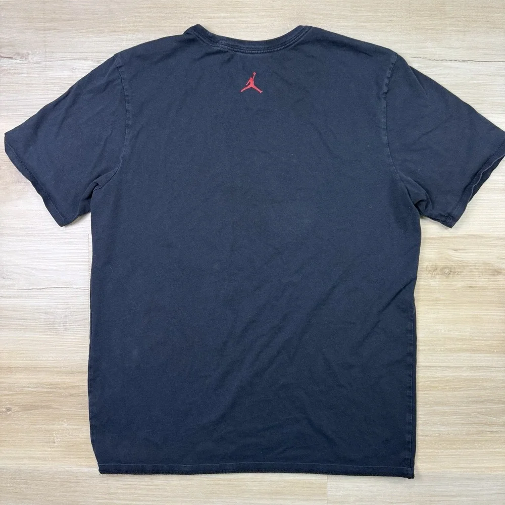 Nike Air Jordan Flight Club Shirt Mens Large Black Red Jumpman Graphic Tee L